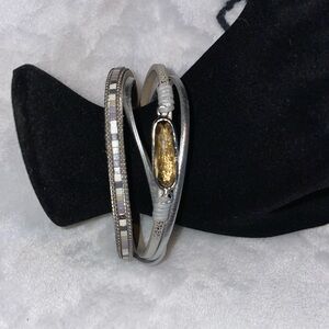 Fox fur silver magnetic bracelet vintage